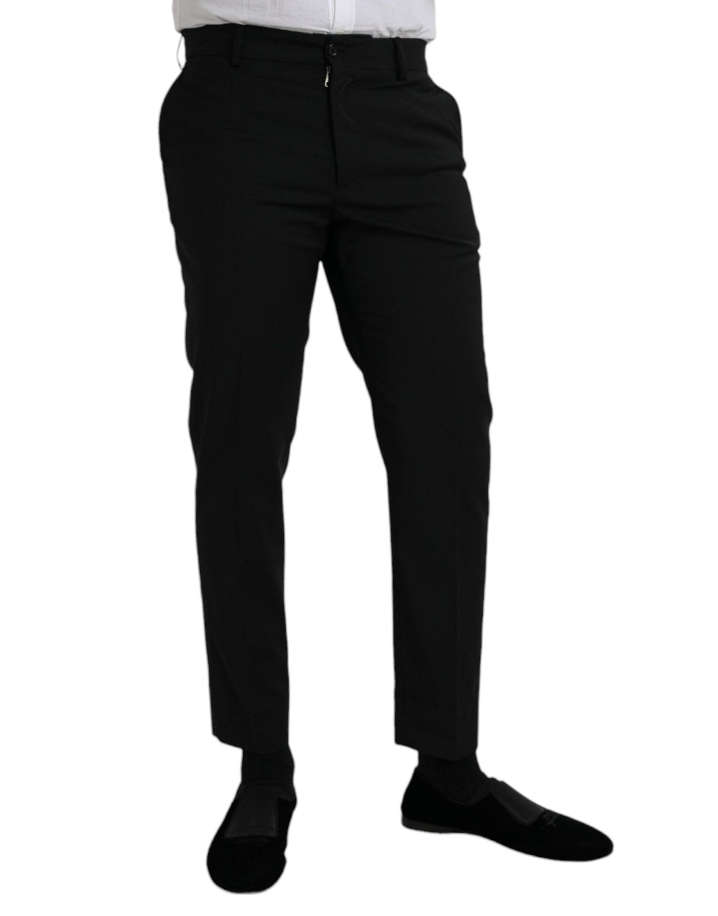 Dolce & Gabbana Black Wool SlimFit Dress Formal Pants