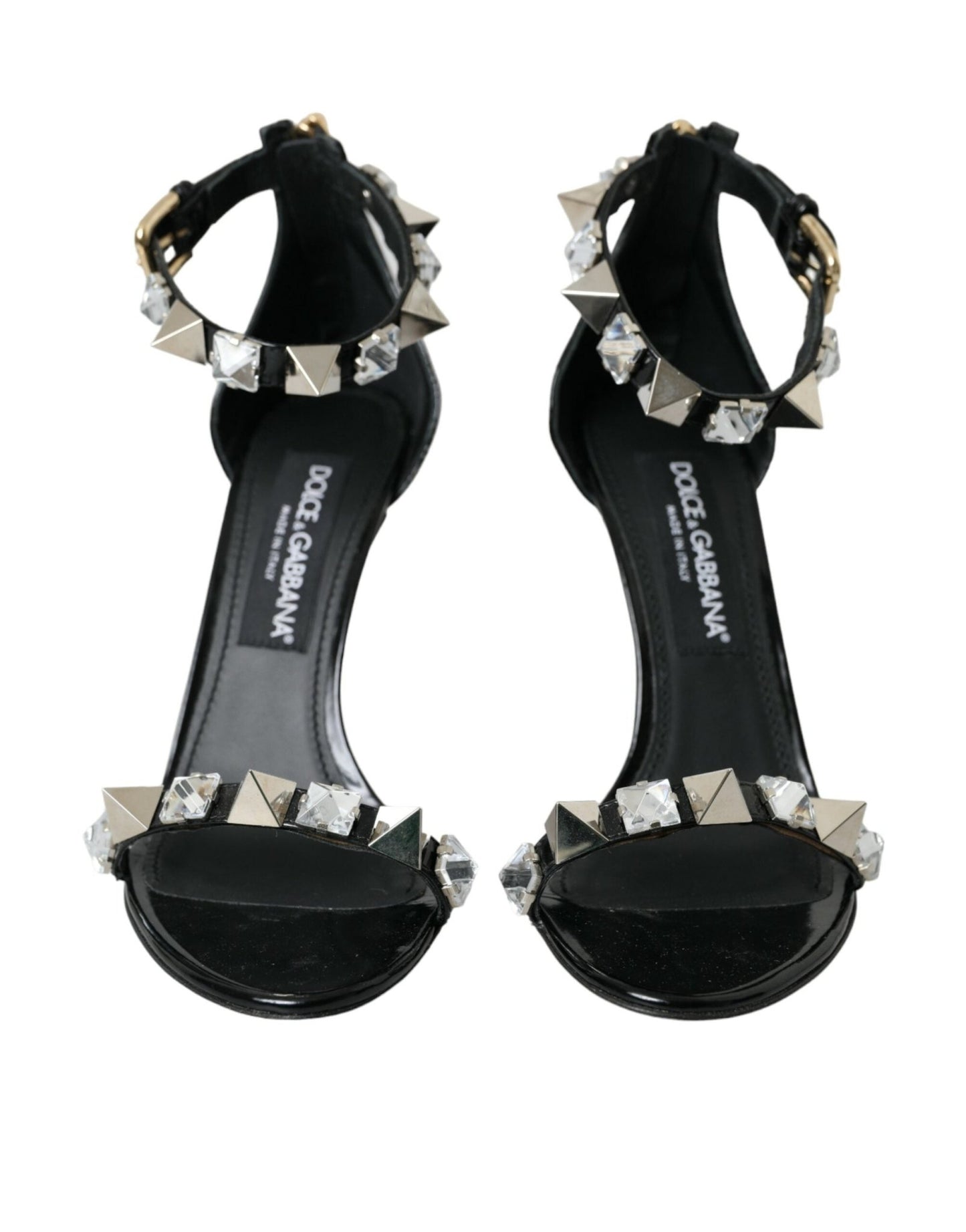 Dolce & Gabbana Black Crystals Sandals Ankle Strap Shoes