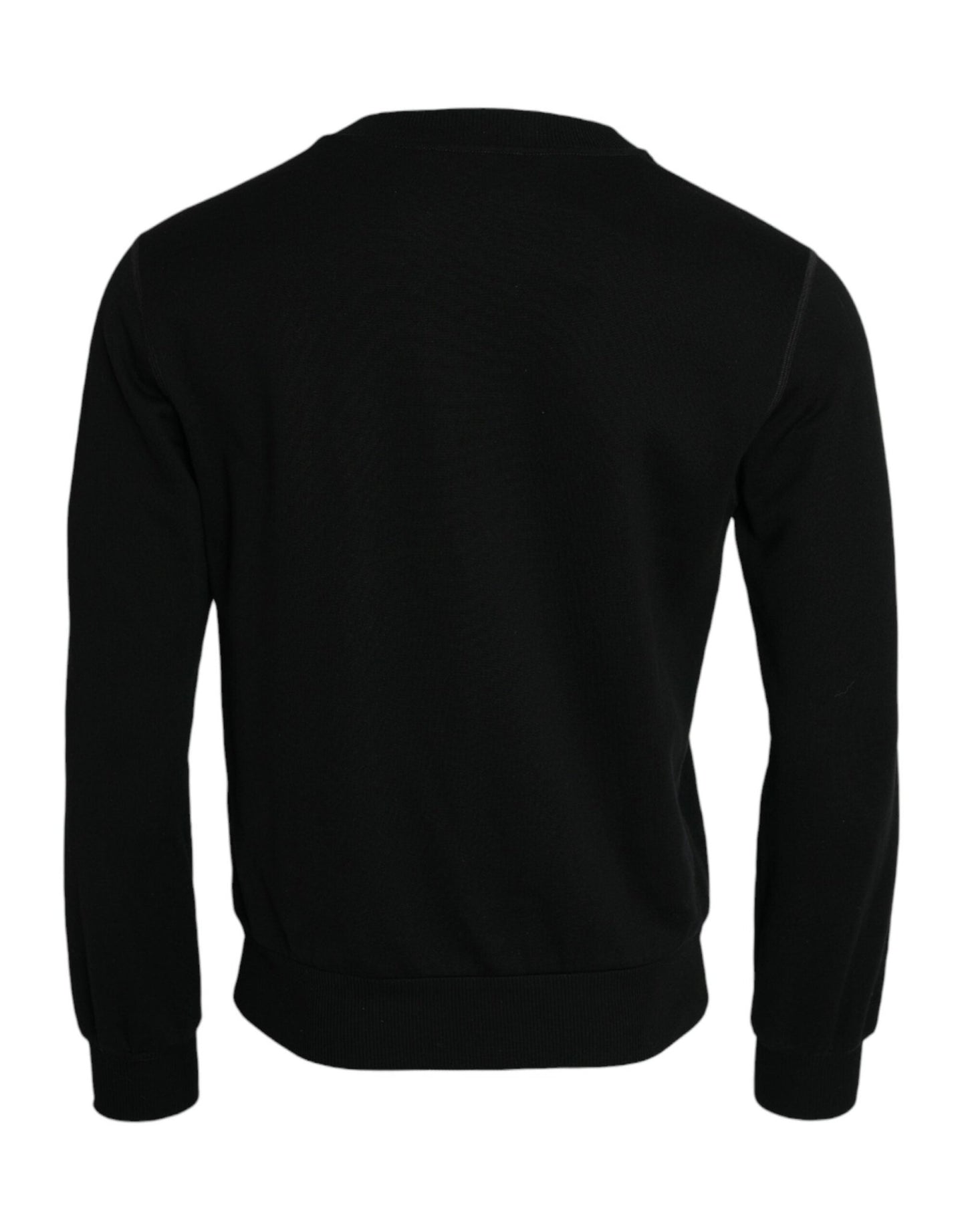 Dolce & Gabbana Black Cotton Long Sleeves Sweatshirt Sweater