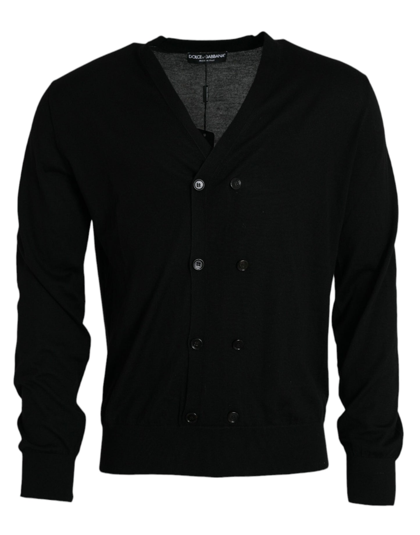 Dolce & Gabbana Black Cashmere Knit Long Sleeves Cardigan Sweater