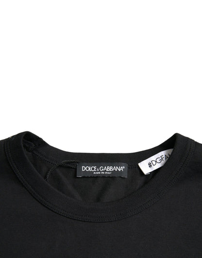 Dolce & Gabbana Black #DGFamily Cotton Crew Neck T-shirt - PANTERA STORES