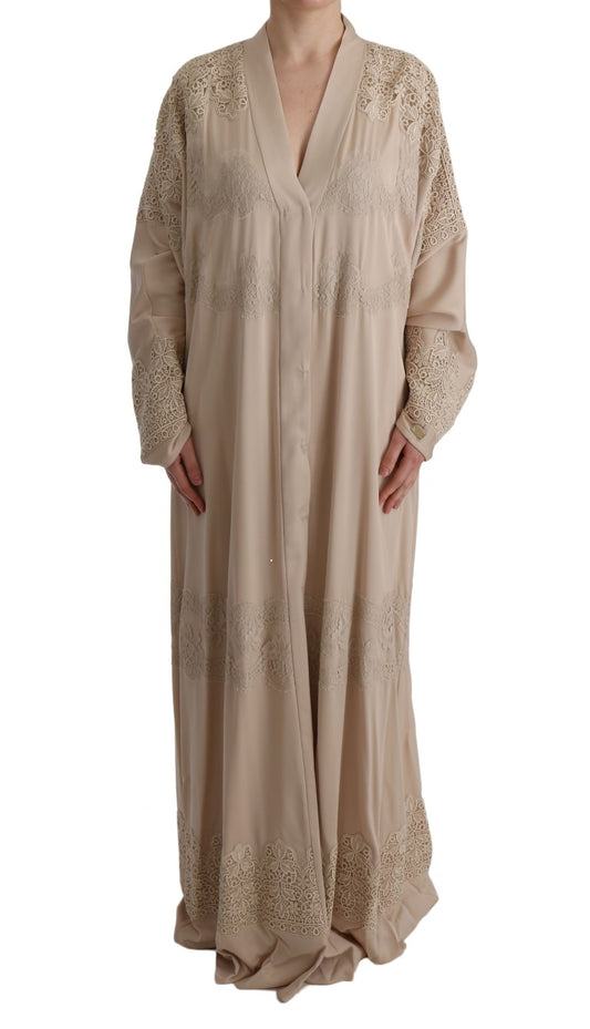 Dolce & Gabbana Elegant Beige Cape Kaftan Dress