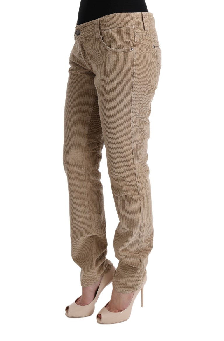 Ermanno Scervino Beige Regular Fit Luxe Trousers