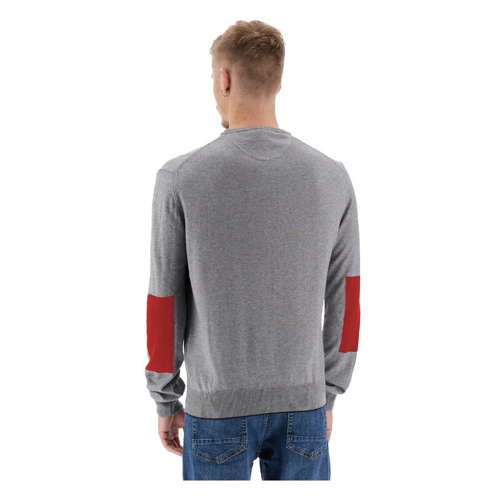 La Martina Gray Cotton Men Sweater