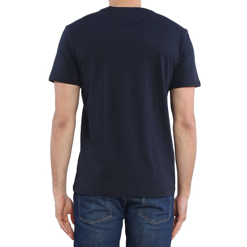 La Martina Crew Neck Graphic Jersey Tee - Refined Blue Cotton