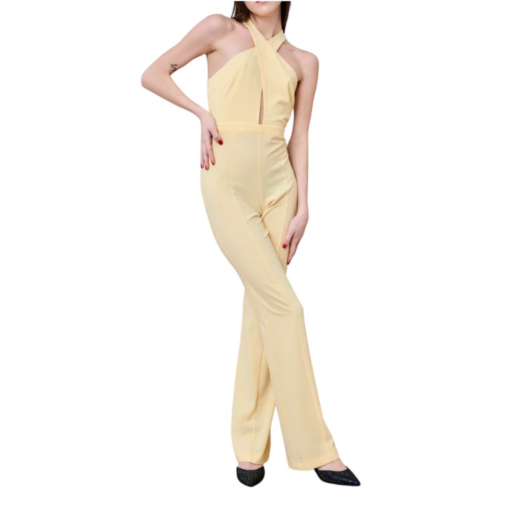 Patrizia Pepe Radiant Canary Yellow Stretch Jumpsuit Dress