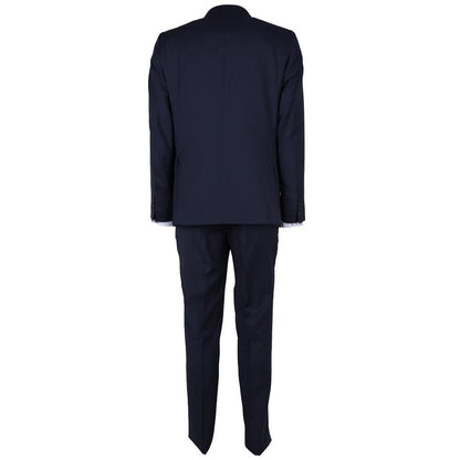 Made in Italy Elegant Navy Blue Virgin Wool Men's Suit