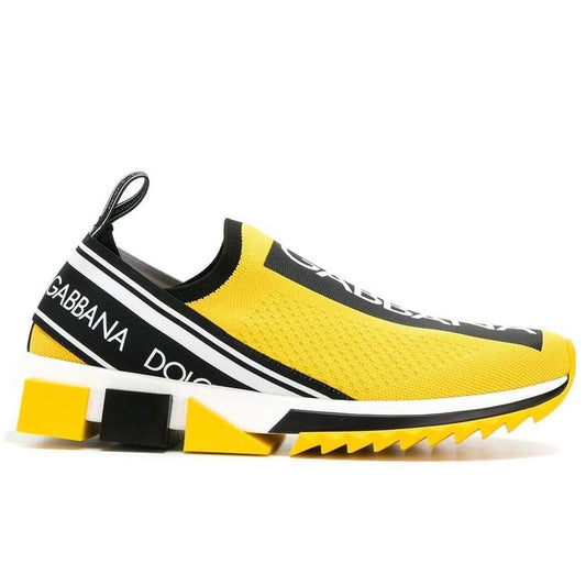 Dolce & Gabbana Chic Logo-Print Stretch Sneakers in Vibrant Yellow