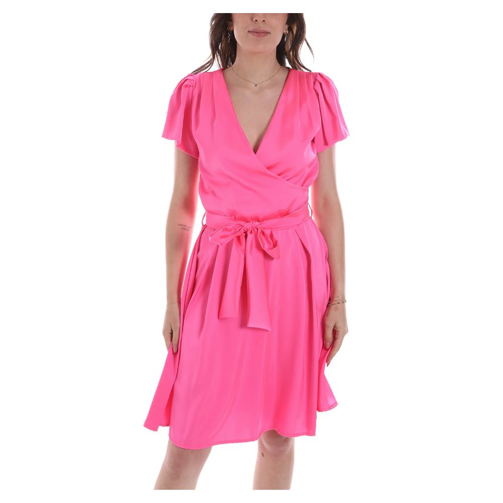 Yes Zee Chic Fuchsia Midi Dress with Belt Detail