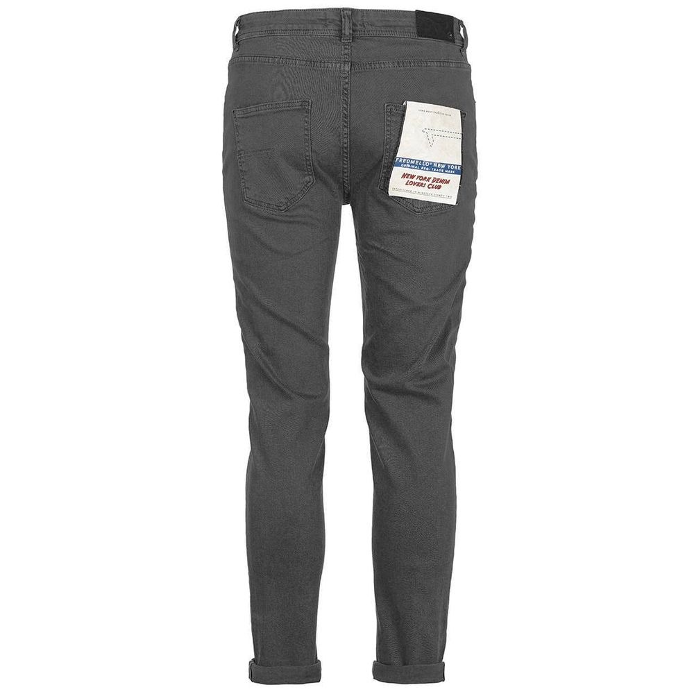 Fred Mello Chic Gray Cotton Denim Pants