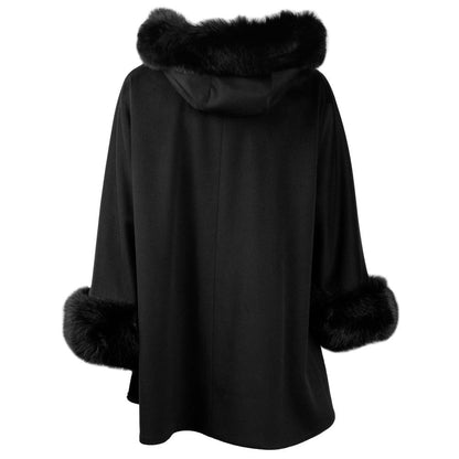 Made in Italy Chic Woolen Short Coat with Fur Detail