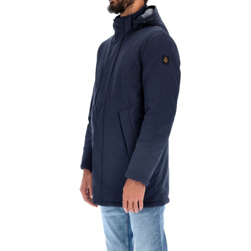 Refrigiwear Chic Blue Padded Parka with Removable Hood