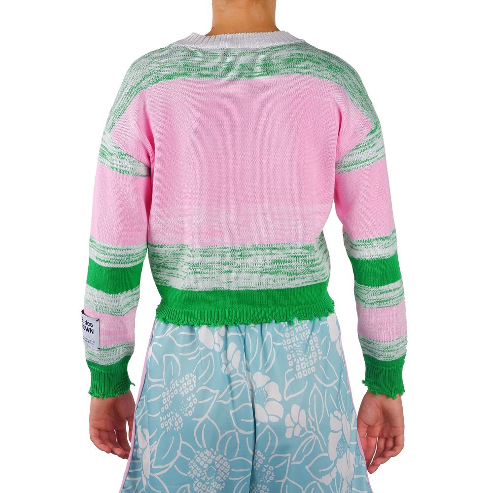 Comme Des Fuckdown Pink Viscose Blend Crewneck Statement Sweater