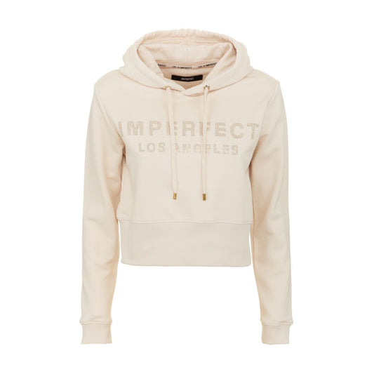 Imperfect Beige Cotton Women Hoodie