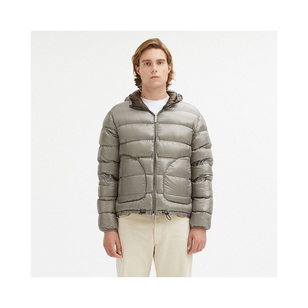 Centogrammi Reversible Hooded Jacket in Dove Grey and Brown