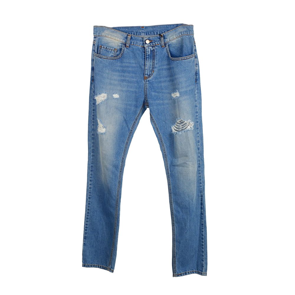 Comme Des Fuckdown Chic Ripped Stitch-Print Men's Jeans