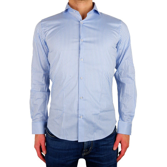 Made in Italy Elegant Milano Light Blue Cotton Shirt