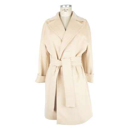 Made in Italy Elegant Wool Vergine Beige Women's Coat