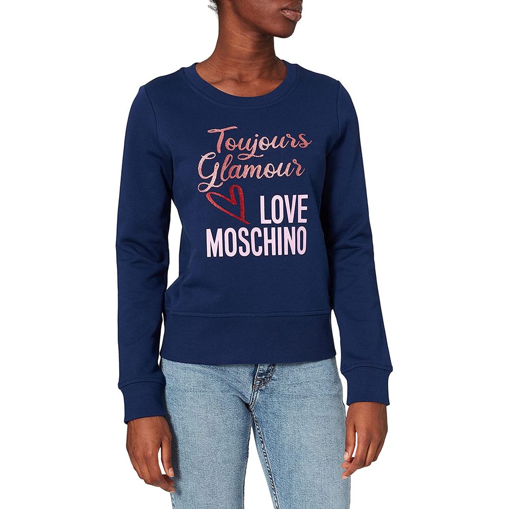 Love Moschino Chic Blue Emblem Sweatshirt