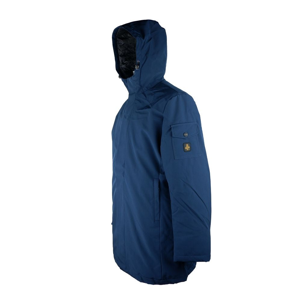 Refrigiwear Stylish Men's Long Hooded Jacket in Blue