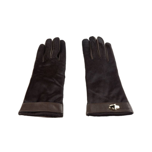 Cavalli Class Brown Lambskin Women Glove