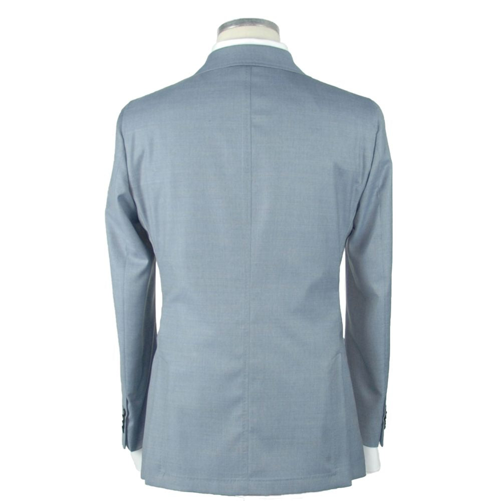 Emilio Romanelli Elegant Slim Light Blue Wool Blazer