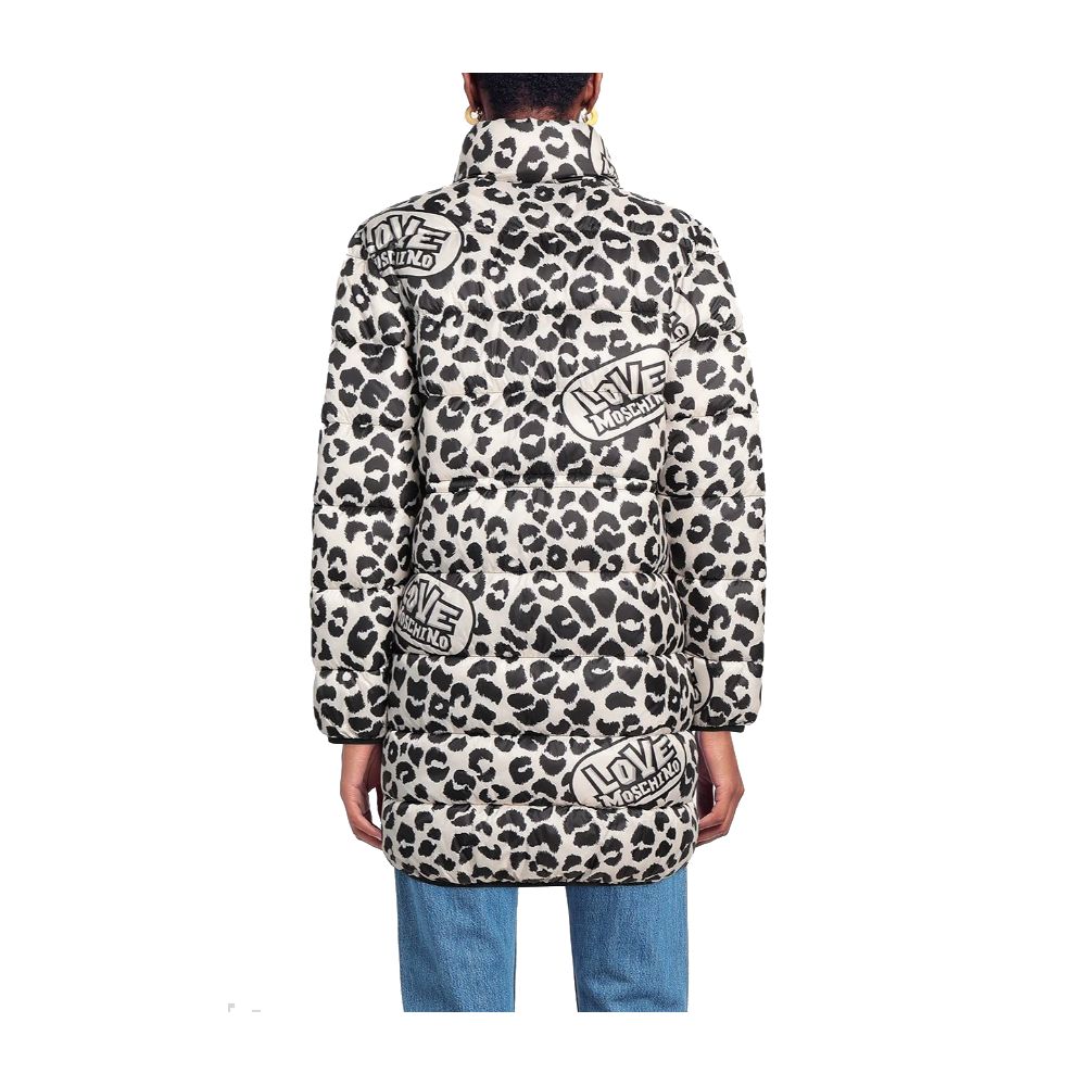 Love Moschino Chic Leopard Print Down Jacket