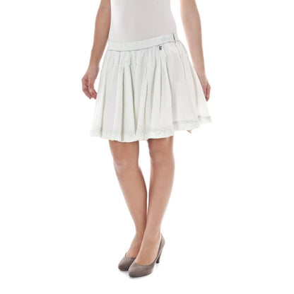 John Galliano White Cotton Skirt