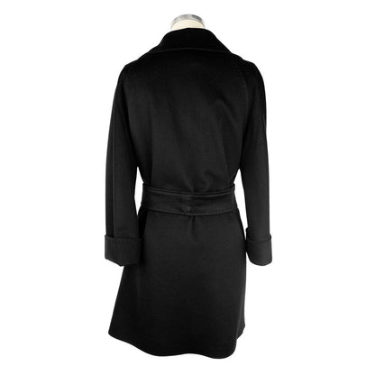 Made in Italy Black Wool Women Coat