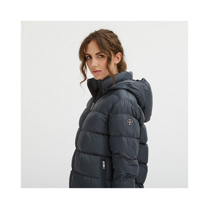 Centogrammi Luxurious Padded Hooded Jacket in Dark Grey