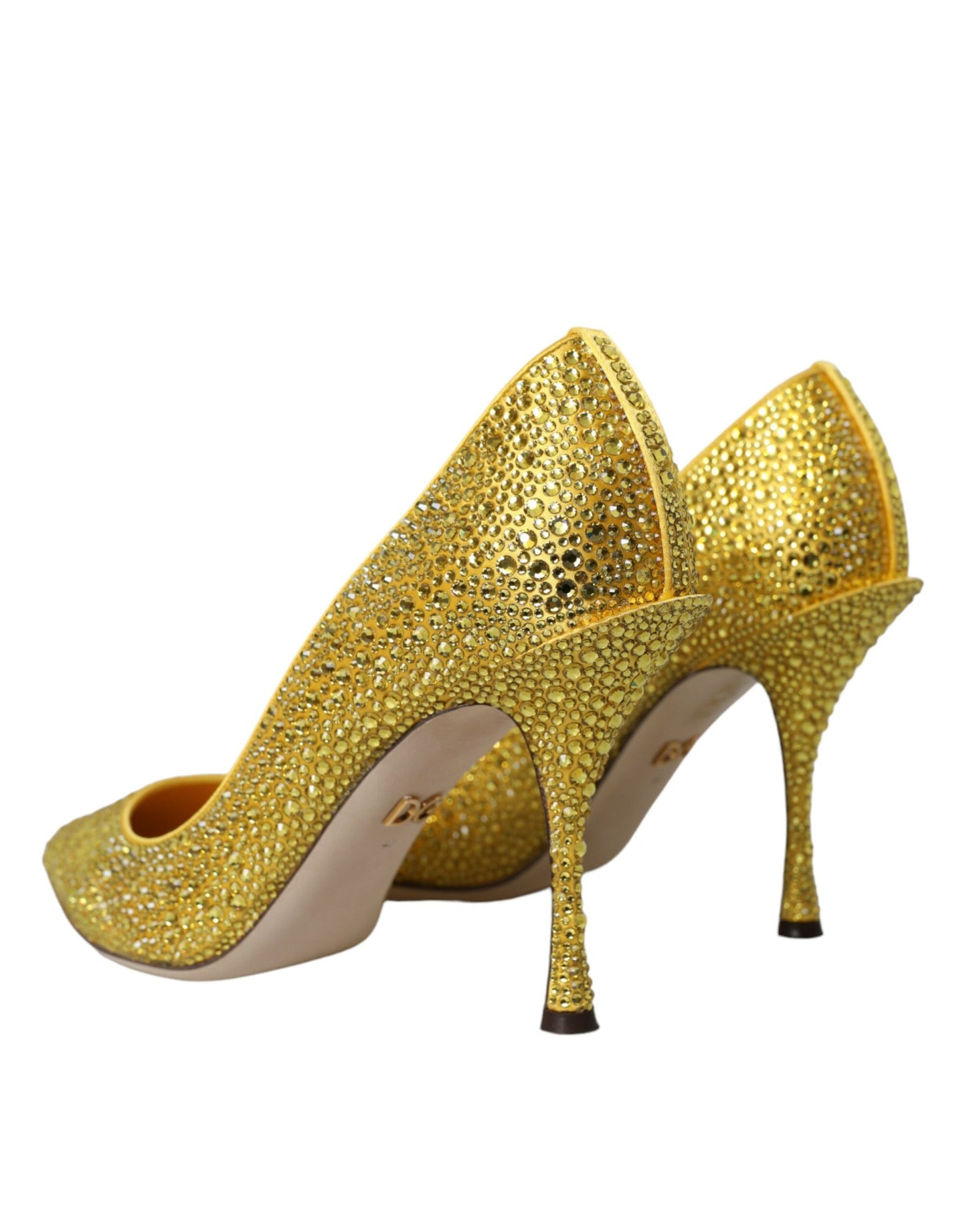 Dolce & Gabbana Yellow Strass Crystal Heels Pumps Shoes