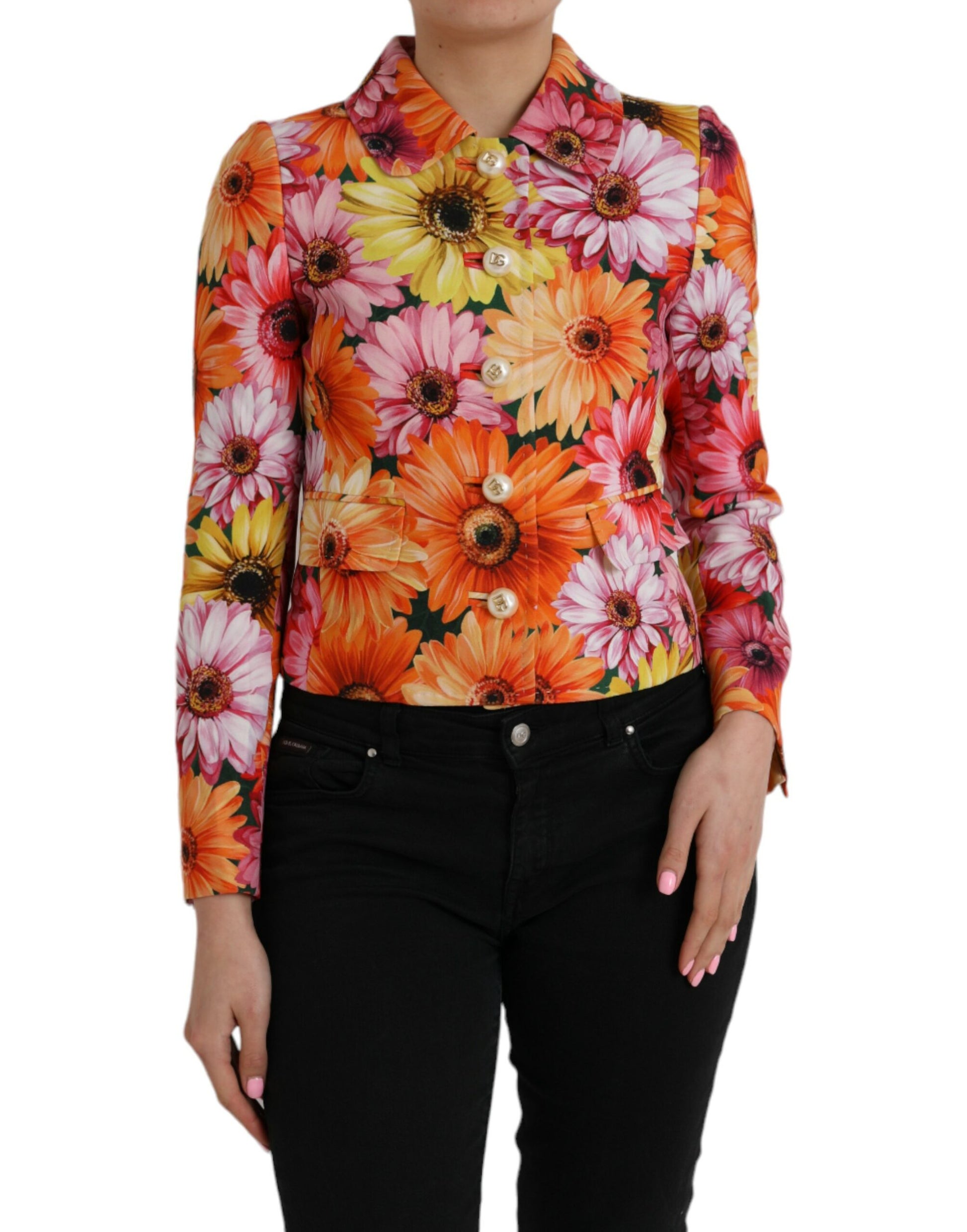 Dolce & Gabbana Multicolor Floral Brocade Blazer Coat Jacket