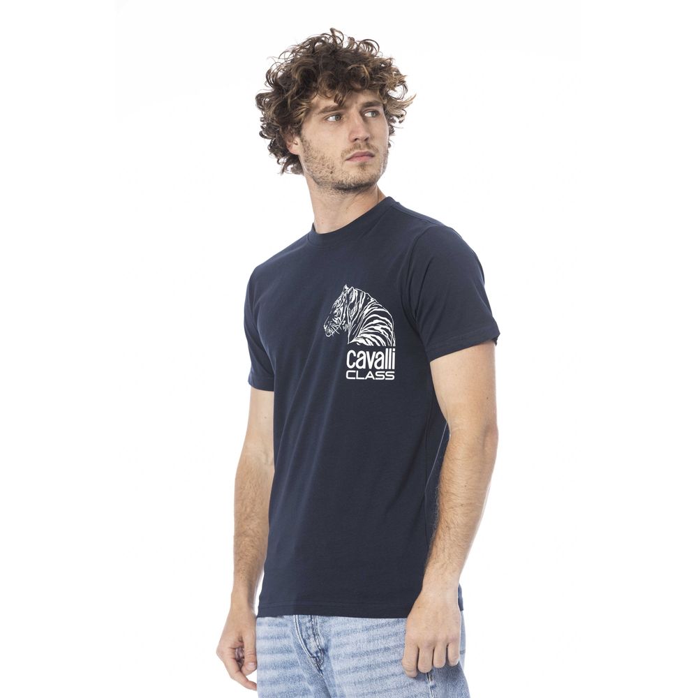 Cavalli Class Blue Cotton Men T-Shirt