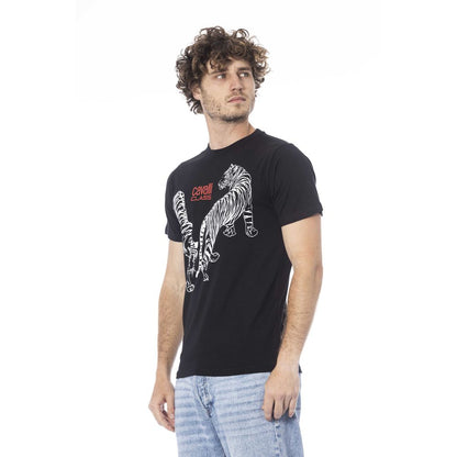 Cavalli Class Black Cotton Men T-Shirt