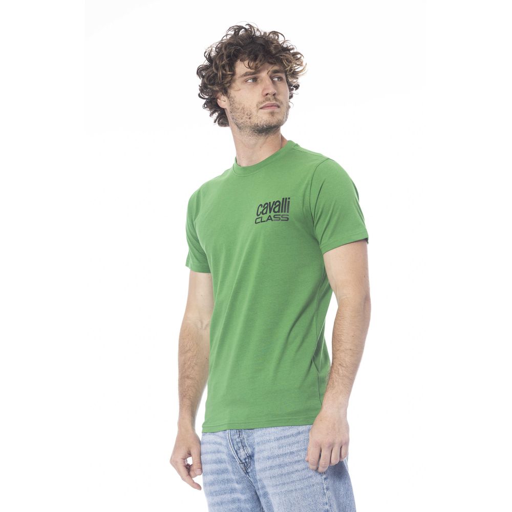 Cavalli Class Green Cotton Men T-Shirt