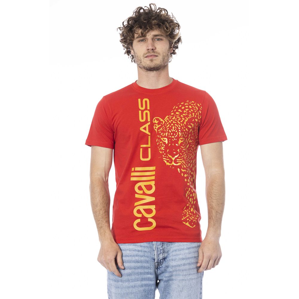 Cavalli Class Red Cotton Men T-Shirt