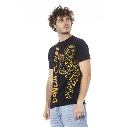 Cavalli Class Black Cotton Men T-Shirt