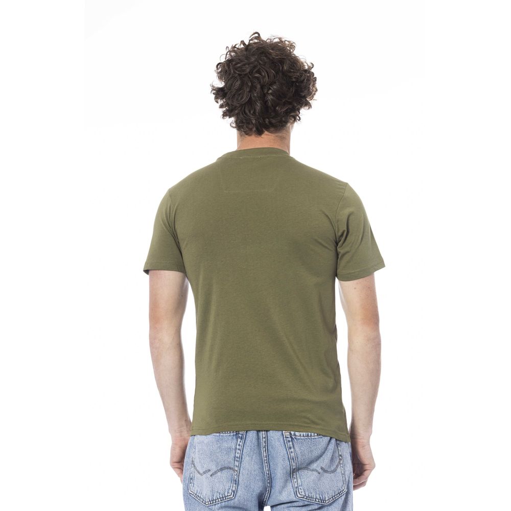 Cavalli Class Green Cotton Men T-Shirt