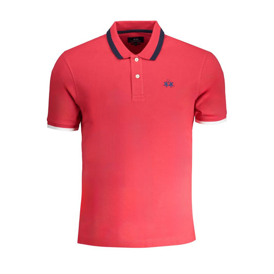 La Martina Red Cotton Polo Shirt