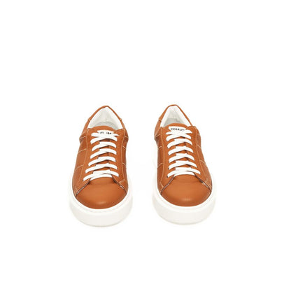 Cerruti 1881 Orange Leather Men Sneaker