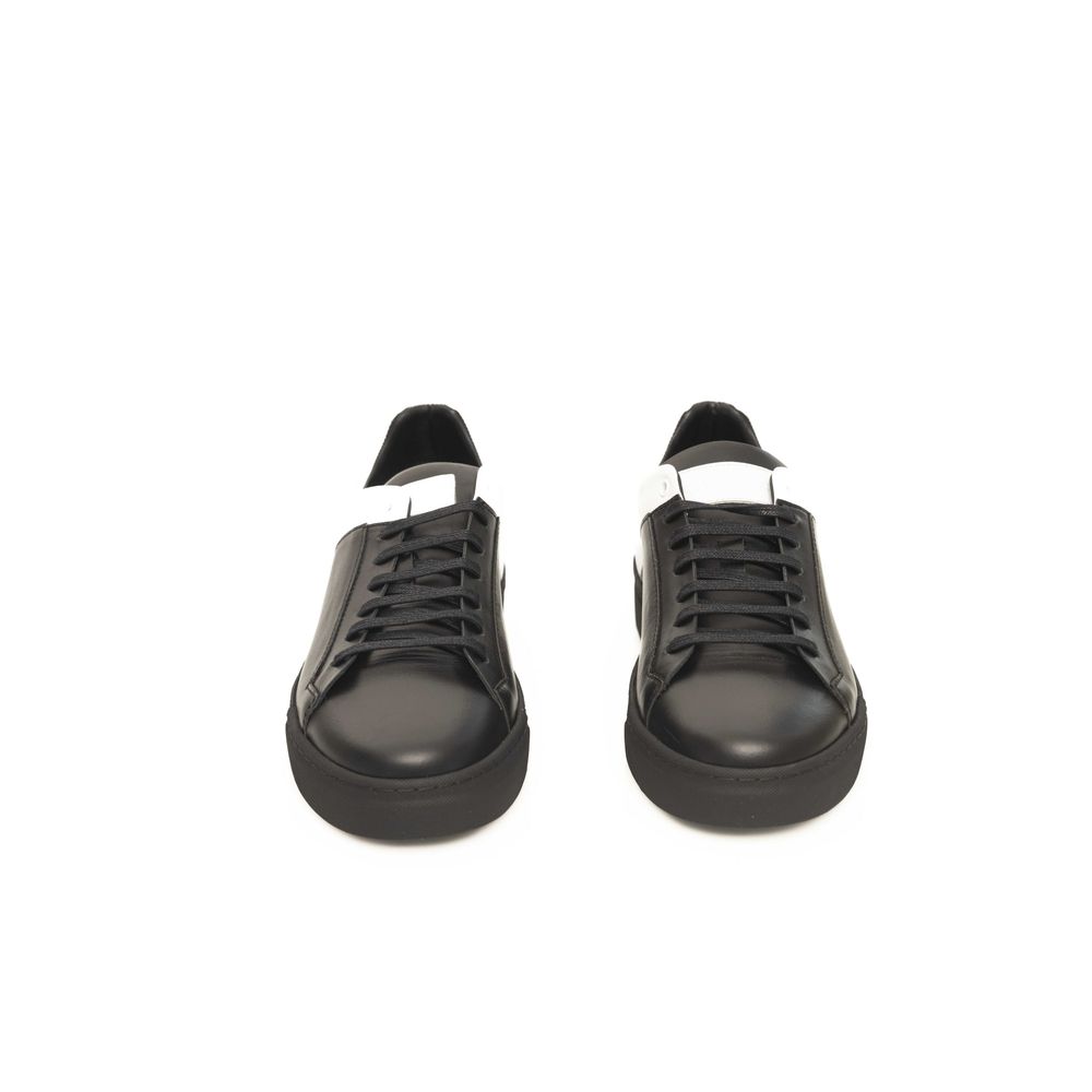 Cerruti 1881 Black Leather Men Sneaker