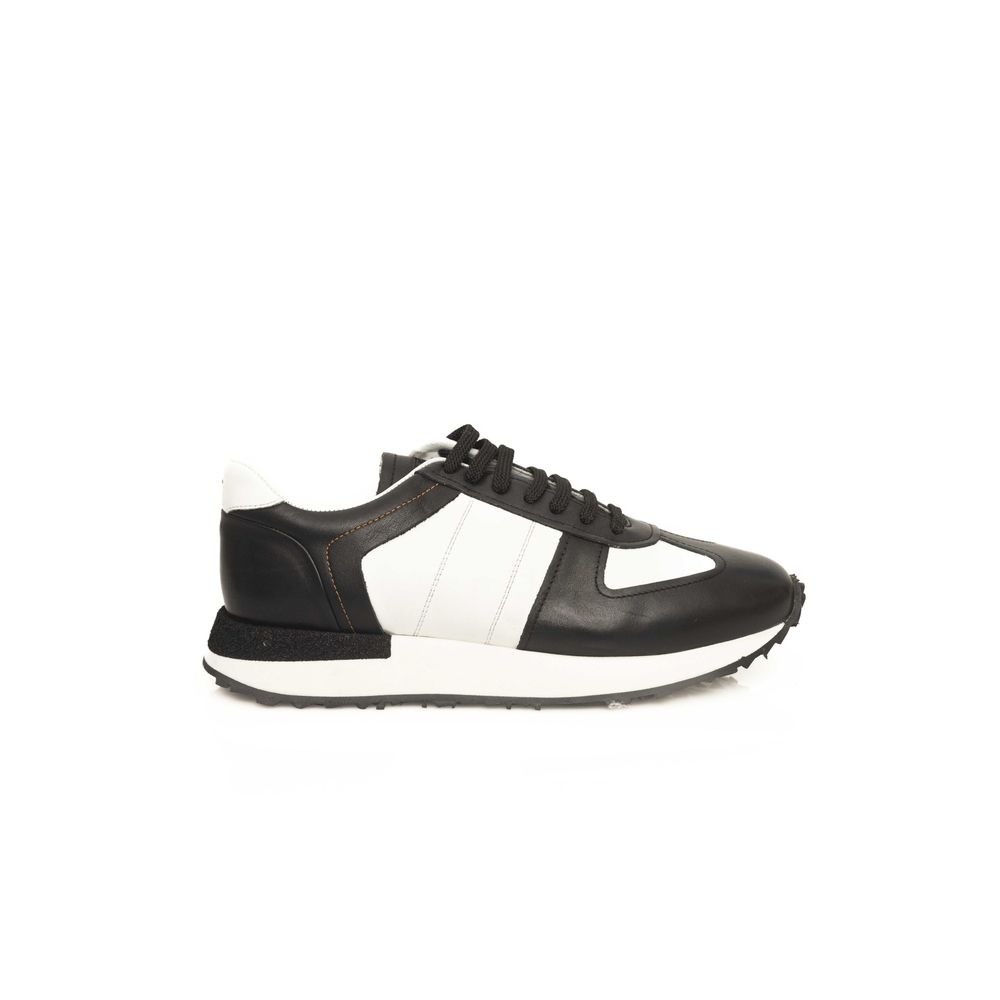 Cerruti 1881 Black Leather Men Sneaker