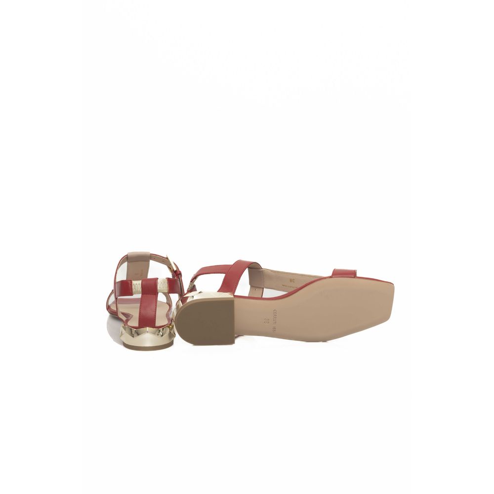 Cerruti 1881 Red Goat Leather Women Sandal