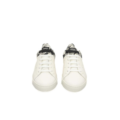 Cerruti 1881 White Calf Leather Men Sneaker