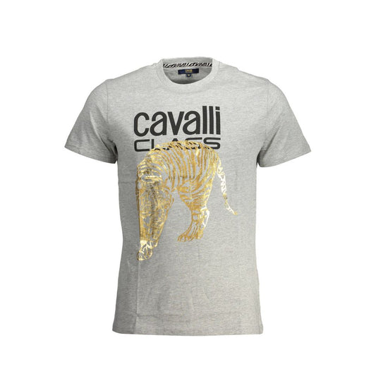 Cavalli Class Gray Cotton T-Shirt - PANTERA STORES