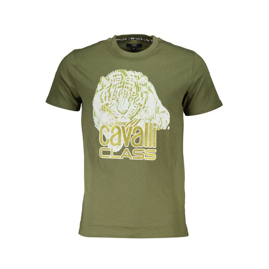 Cavalli Class Green Cotton T-Shirt - PANTERA STORES