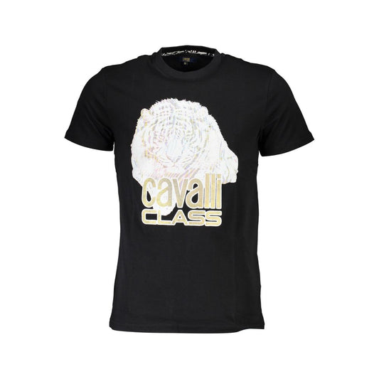 Cavalli Class Black Cotton T-Shirt - PANTERA STORES