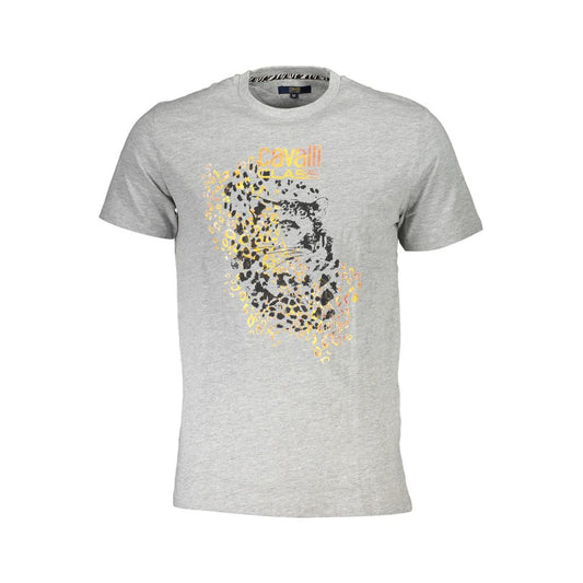 Cavalli Class Gray Cotton T-Shirt - PANTERA STORES