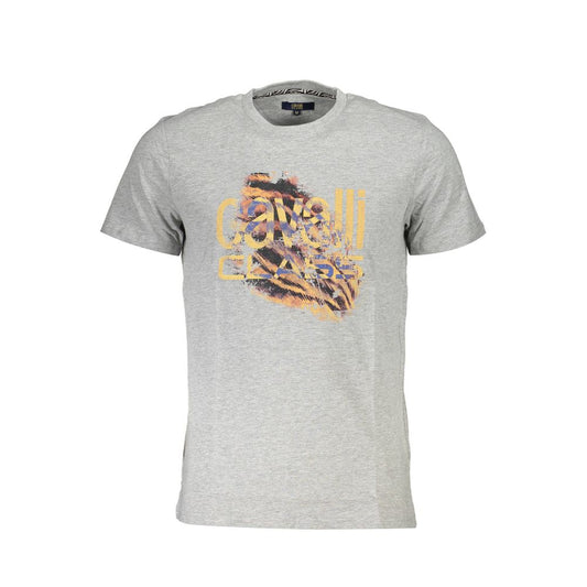 Cavalli Class Gray Cotton T-Shirt - PANTERA STORES