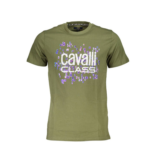 Cavalli Class Green Cotton T-Shirt - PANTERA STORES